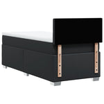 ZNTS Box Spring Bed with Mattress Black 90x200 cm Faux Leather 3286104