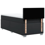 ZNTS Box Spring Bed with Mattress Black 90x200 cm Faux Leather 3286104