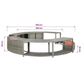 Hot Tub Surround Grey Poly Rattan 46459