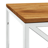 Coffee Table Stainless Steel and Solid Wood Acacia 349967