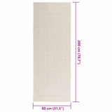 Rug ZIZUR Cream 80x200 cm Jute Look Indoor and Outdoor 4010360