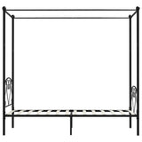 Canopy Bed Frame without Mattress Black Metal 100x200 cm 284434