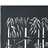 Garden Gate Anthracite 100x75 cm Steel Bamboo Design 153178