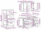 Bathroom Furniture Set with Door 3 pcs Old Wood Engineered Wood 3402494