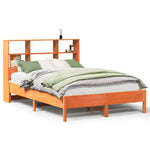 Bookcase Bed without Mattress Wax Brown 135x190 cm Double Solid Wood Pine 3322887