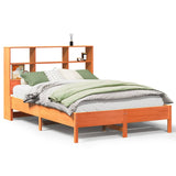 Bookcase Bed without Mattress Wax Brown 135x190 cm Double Solid Wood Pine 3322887