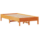 Bed Frame without Mattress Wax Brown 90x190 cm Single Solid Wood Pine 3306170