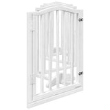 Dog Gate with Door Foldable 6 Panels White 300 cm Poplar Wood 352213