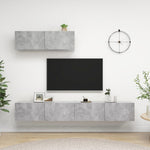 ZNTS TV Cabinets 3 pcs Concrete Grey Engineered Wood 3079123