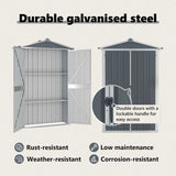 Garden Shed Grey 116x45x175 cm Galvanised Steel 46302