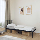 Metal Bed Frame without Mattress with Headboard Black 80x200cm 350855