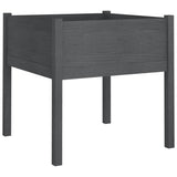 Garden Planters 2 pcs Grey 70x70x70 cm Solid Pinewood 810814
