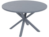 Garden Table, 85cm Round Outdoor Dining Table with Steel Frame, Wood Effect Top, for Balcony, Deck, T3398P377589