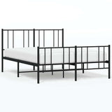 Metal Bed Frame without Mattress with Footboard Black 135x190cm 352497