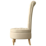 Slipper Chair Cream 56.5 x 70 x 110 cm Fabric 42020684