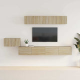5 Piece TV Cabinet Set Sonoma Oak Engineered Wood 3114432