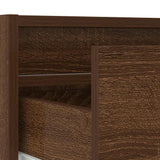 TV Cabinet with LED Lights Brown Oak 100X35.5x25 cm 860244