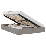 Storage Bed with Mattress Taupe 140 x 190 cm Fabric 3370013