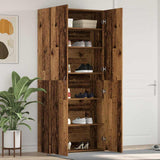 Shoe Cabinet with Door Brown 80 x 35.5 x 180 cm Engineered wood 3333843