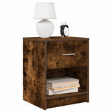 Bedside Cabinets 2 pcs with Drawer Smoked Oak 40x34x50 cm 858776