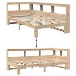 Bookcase Bed without Mattress 75x190 cm Small Single Solid Wood Pine 3324406