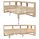 Bookcase Bed without Mattress 75x190 cm Small Single Solid Wood Pine 3324406