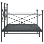 ZNTS Day Bed without Mattress Black 100x190 cm Steel 4104669