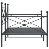 ZNTS Day Bed without Mattress Black 100x190 cm Steel 4104669