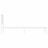 Metal Bed Frame without Mattress with Headboard White 80x200cm 374477