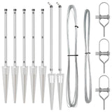 Fence Posts Manual 7 pcs Silver 32mm 100 cm Galvanised steel 42004270
