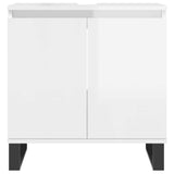 Bathroom Cabinet High Gloss White 58x33x60 cm Engineered Wood 831590