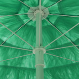 Hawaii Beach Parasol Green Polyester Medium Tiltable 314697