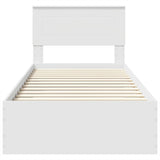 Bed Frame with Headboard White 90 x 200 cm Engineered Wood 3408317