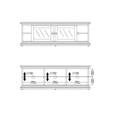 Paris TV Unit - Wide - 2 Doors 1 Shelf in White 7017781149
