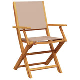 Bistro Set Taupe Solid acacia wood Medium Foldable Bistro Set 3281882