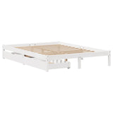 Bed Frame without Mattress White 140x200 cm Solid Wood Pine 3301437