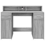 Desk with LED Lights Grey Sonoma 120x55x91 cm Engineered Wood 3309416