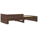 Bed Frame without Mattress Brown Oak 100x200 cm Engineered Wood 849578