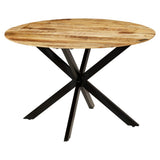 Dining Table Solid Rough Mango Wood and Steel 120x77 cm 246013