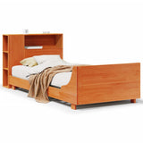 Bed Frame without Mattress Wax Brown 100x200 cm Solid Wood Pine 3323667