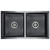 Handmade Kitchen Sink Black Stainless Steel 145085