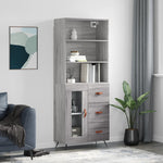 Highboard Grey Sonoma 69.5x34x180 cm Engineered Wood 3189483