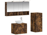 Bathroom Furniture Set 4 pcs Smoked Oak 33 x 34.5 x 100 cm 3407419
