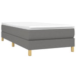 Box Spring Bed Frame Dark Grey 90x200 cm Fabric 3120583