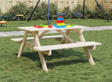 Picnic Table for 4 Kids with Umbrella Hole Solid Wood Fir 4008983