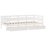 Daybed with Drawers without Mattress White 80x200 cm Solid Wood 3302117