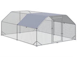 Walk in Chicken Run Chicken Coop Hen House Outdoor with Roof for 10-12 Chickens, 380 x 280 x 195cm T3398P551784