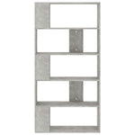 ZNTS Book Cabinet/Room Divider Concrete Grey 80x24x159 cm Engineered Wood 800103