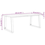 Dining Table with Live Edge 200x90x75 cm Solid Wood Acacia 353292