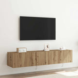 TV Wall Cabinet with LED 2 pcs Artisan Oak 80 x 35 x 31 cm 863107